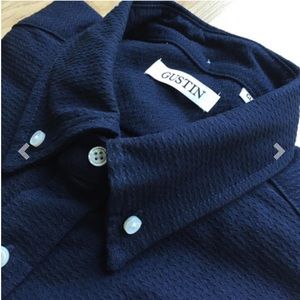 Gustin Button-Down Collared Shirt in Indigo